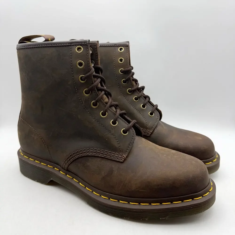 Dr. Martens Mens 1460 8 Eye Boots EU 43 US 10 Brown Leather Lace Up EUC